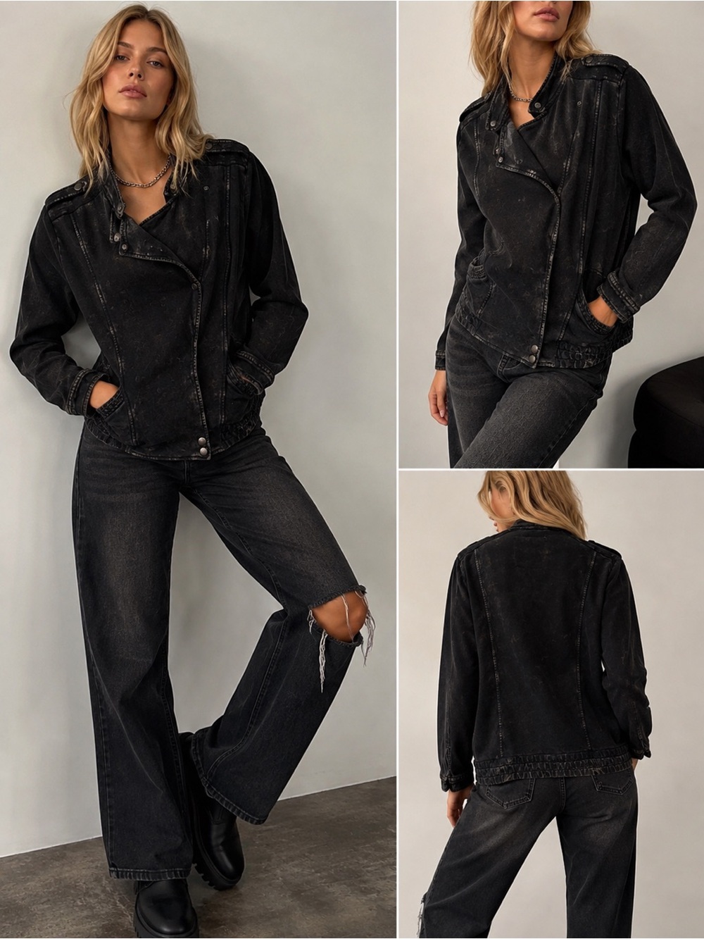 LA Hearts Black Women's Moto-Style Asymmetric Jacket